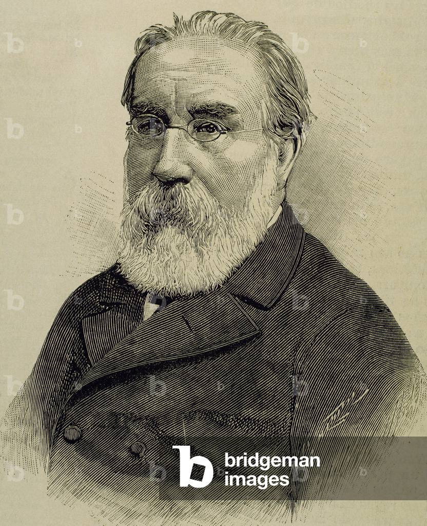Francisco Pi y Margall (1824-1901), Catalan politician and writer, Portrait (engraving)
