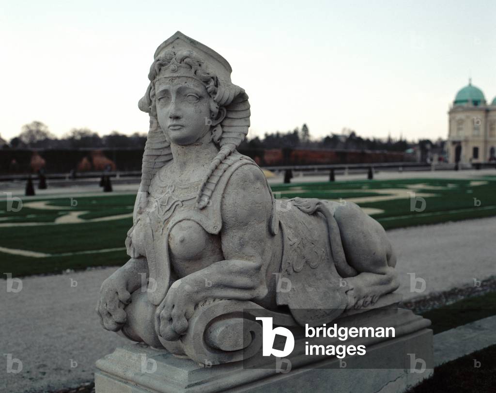 Sphinx at gardens of Belvedere Palace. 18th century. Vienna.