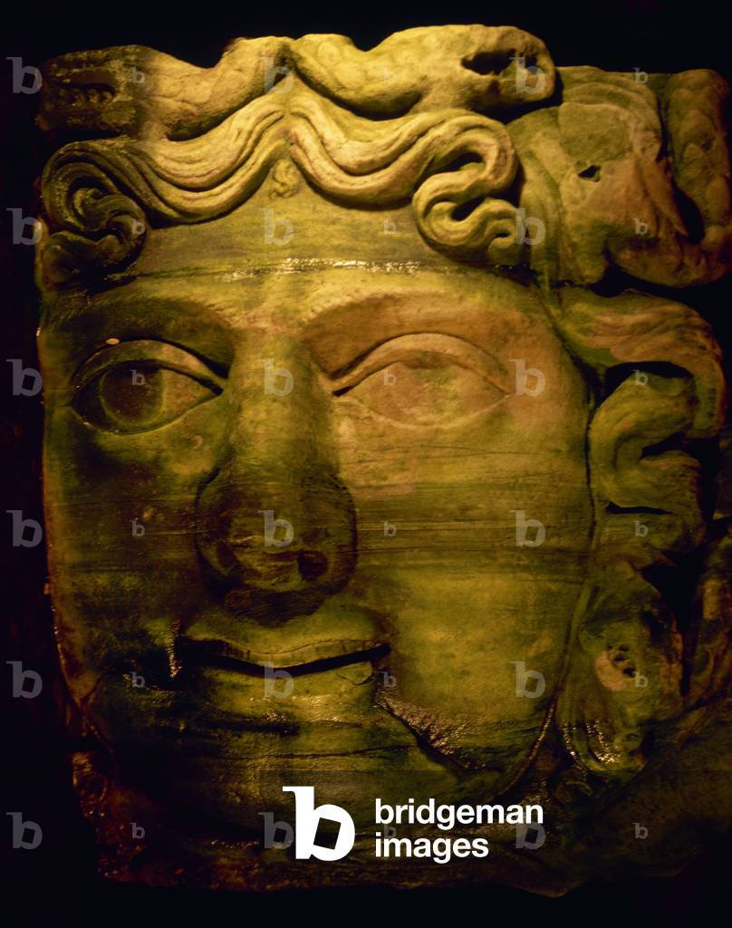 Turkey, Istanbul, The Basilica Cistern, Head of medusa, Pedestal