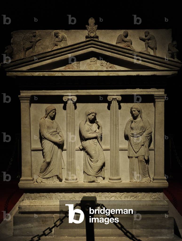 Sarcophagus of mourning women. 4th century BC. From Royal Necropolis of Sidon.