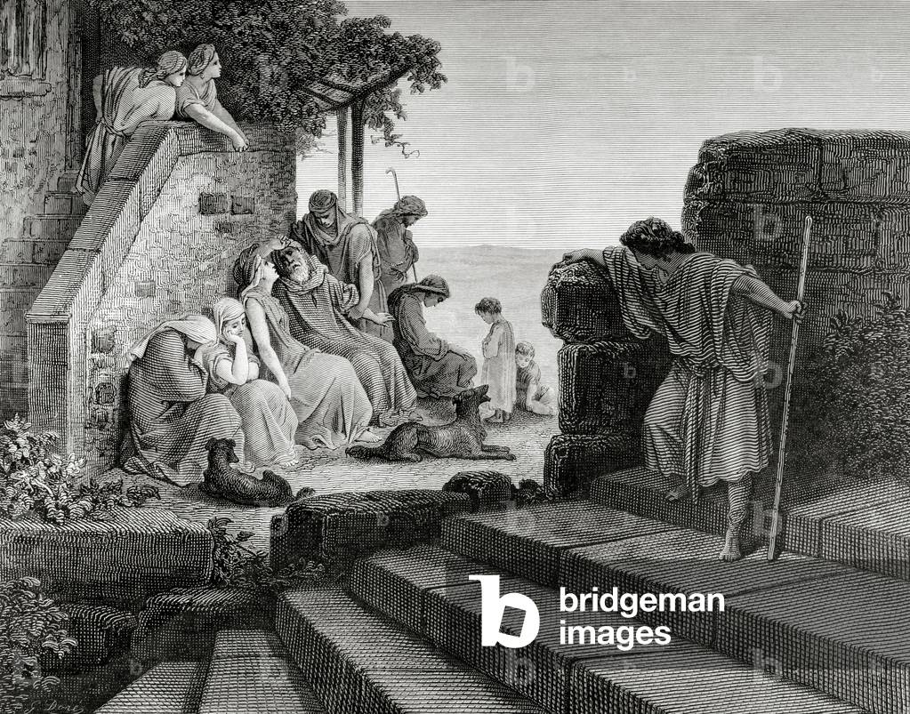 New Testament. Parable of the Prodigal Son. Engraving.