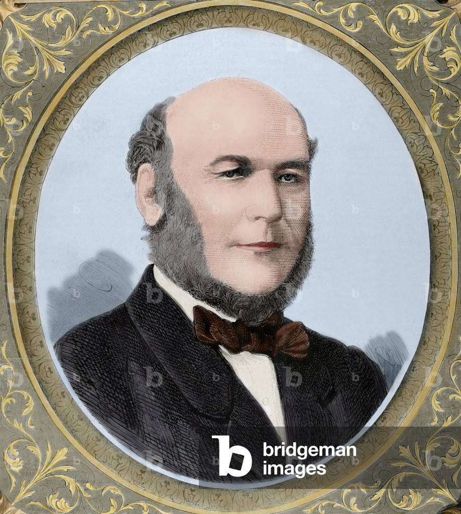 Jules Grevy (1807-1891), President of the French Third Republic, Portrait (colour engraving)