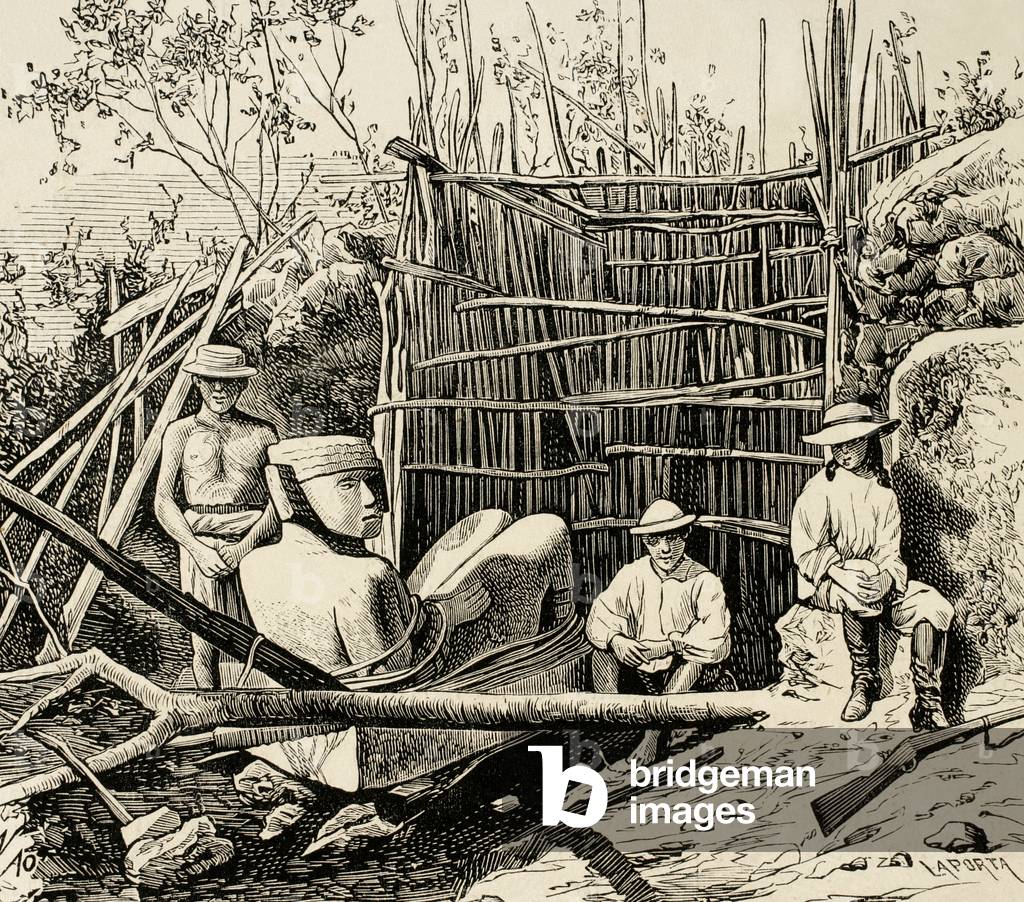 Augustus Le Plongeon (1825-1908) British-American antiquarian. Pre-Columbian ruins. Engraving.