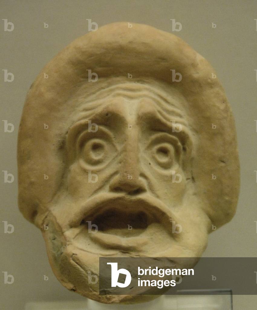 Greek Art. 4th century B.C. Tragic theatrical mask.