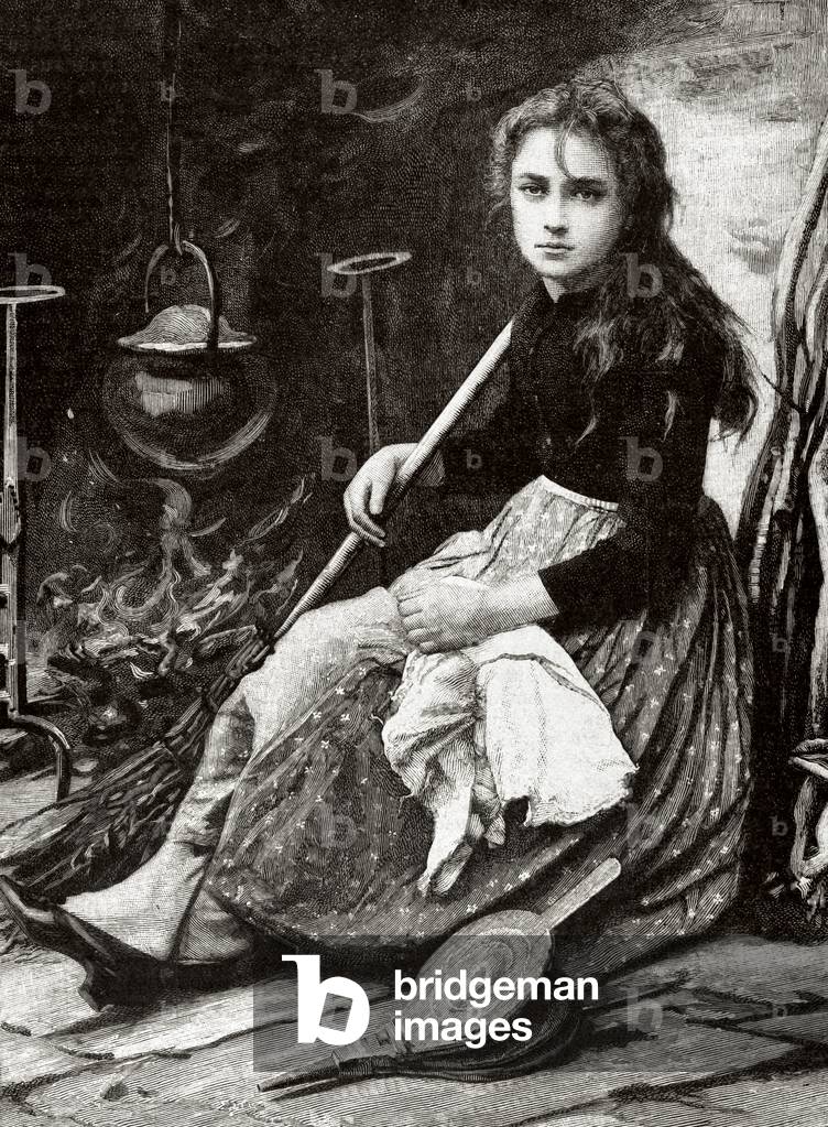 Cinderella. Engraving.