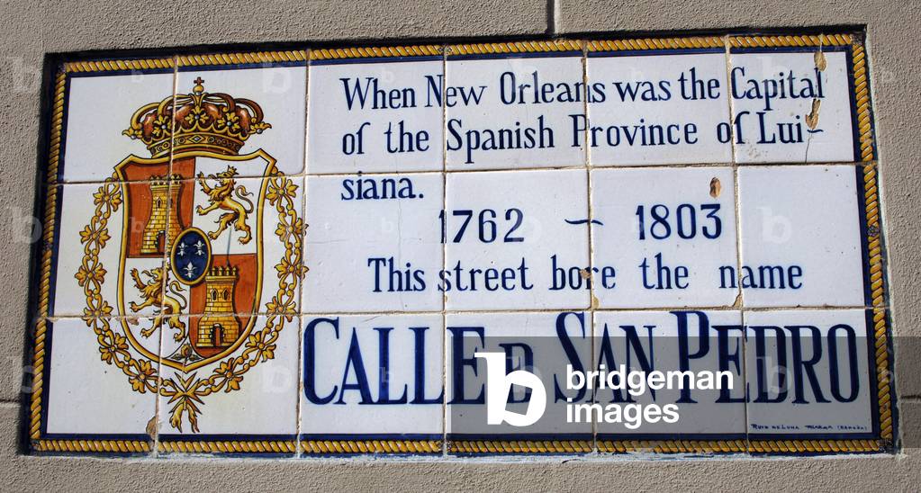 New Orleans. French Quarter. Spanish Street Name Tile Murals. 