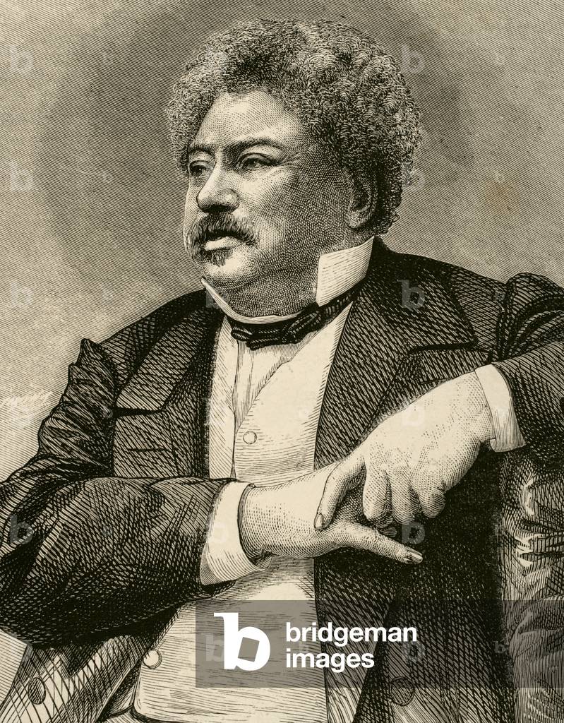 Portrait of Alexandre Dumas (1802-1870), French writer (engraving)