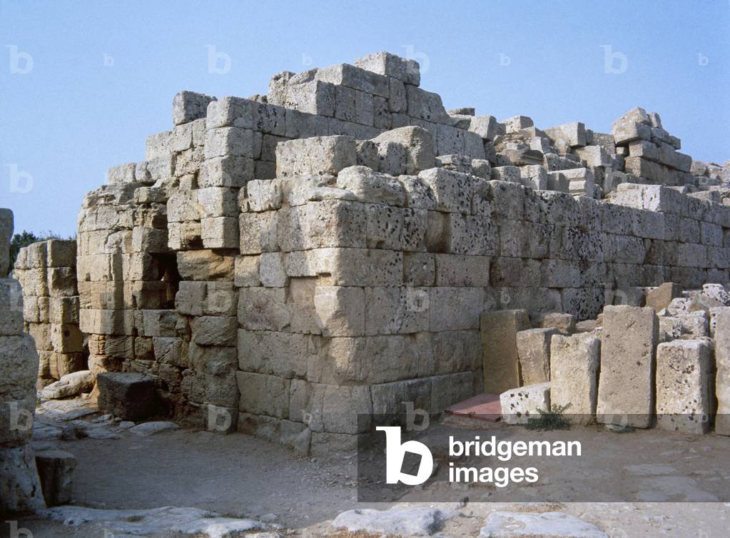 View of the northern gateway to the walled enclosure of the Acropolis of Selinunte, Sicily, Italy