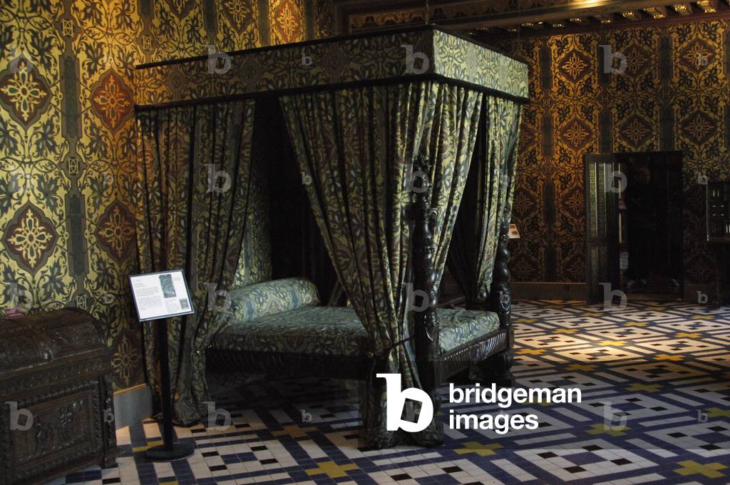 France, Blois, Royal Chateau, Bedroom of Catherine de Medici (1519-1589).