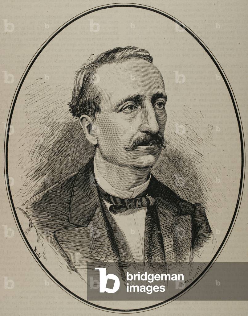 Portrait of Angel Fernandez de los Rios, Politician and Spanish writer (engraving)