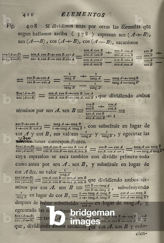 Page with algebraic calculations. 1779  (engraving)