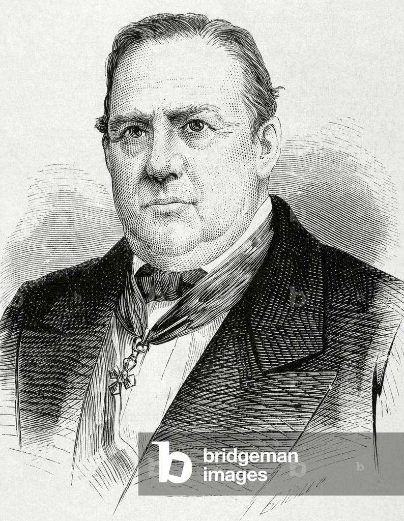 Portrait of Jose Muñoz Maldonado, Journalist, novelist, historian, jurist and Spanish politician (engraving)