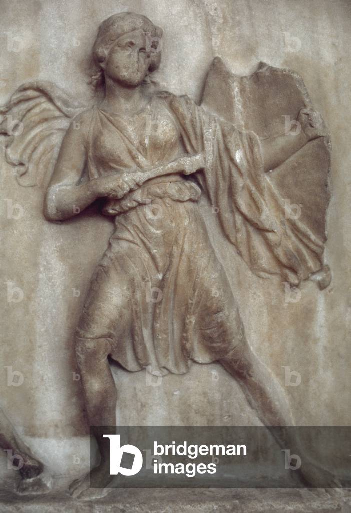 Amazonomachy from athens, school of bryaxis or timotheos, 4th century, Greece