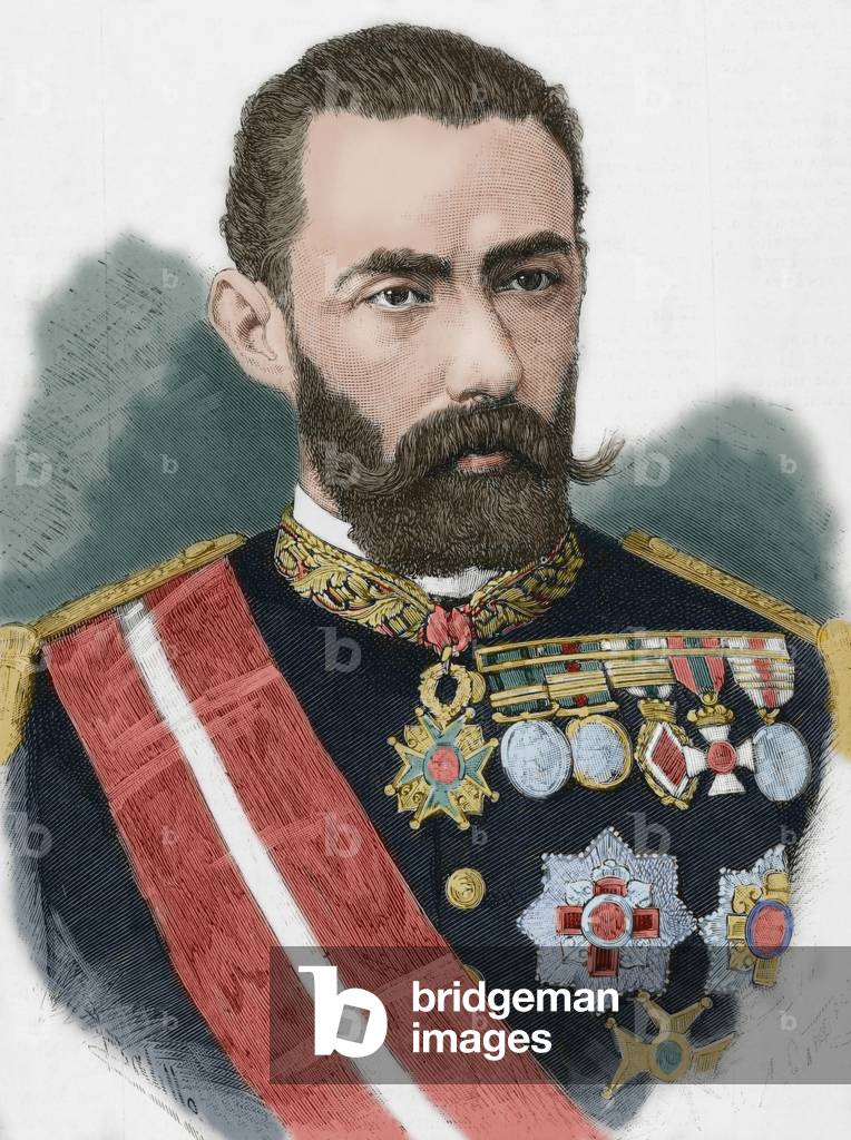 Antonio Daban and Rami?rez de Arellano (1844-1902), Spanish millitary and politician, Portrait (colour engraving)