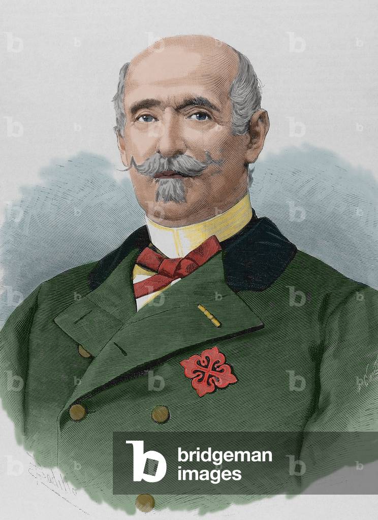 Francisco Javier Arias Davila Matheu Carondelet (1812-1890). Colored engraving.