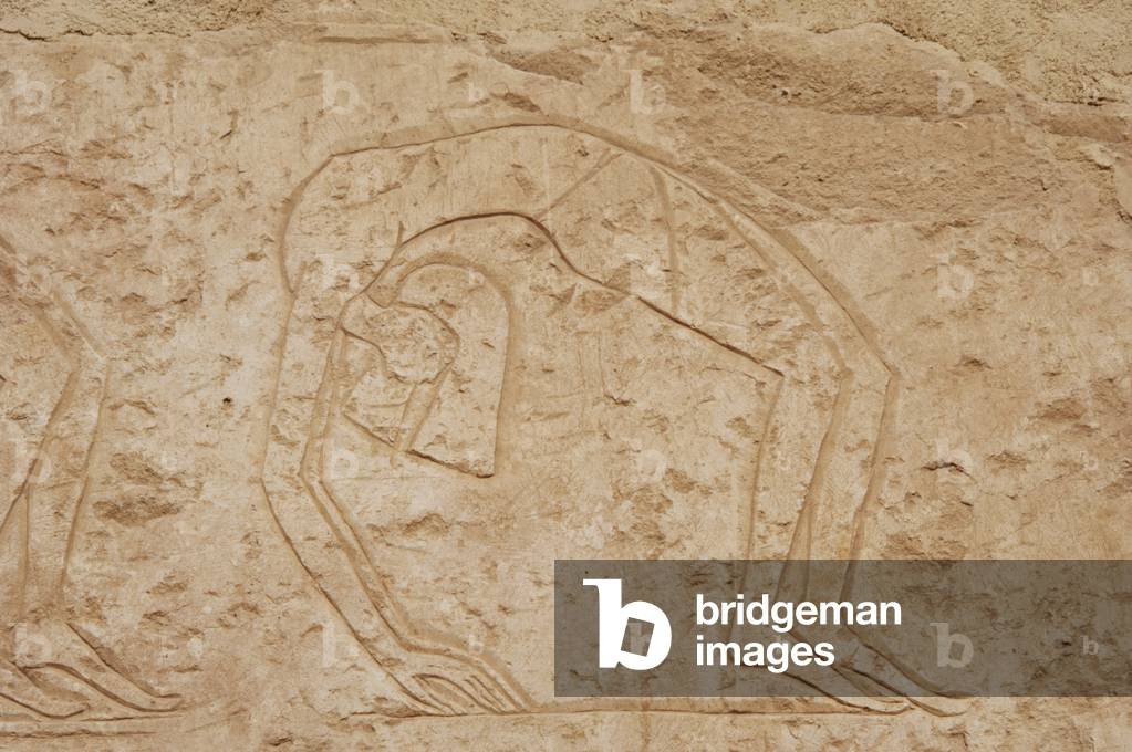 Relief depicting a contortionists dancer. Temple of Hatshepsut.  Deir el-Bahari. Egypt.