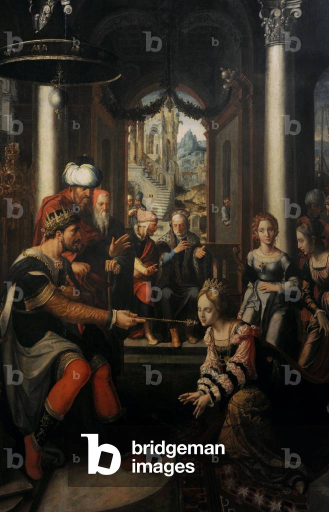 Esther before King Ahasuerus, ca.1530-1535, by Jan Swart van Groningen (ca.1500-ca.1560).