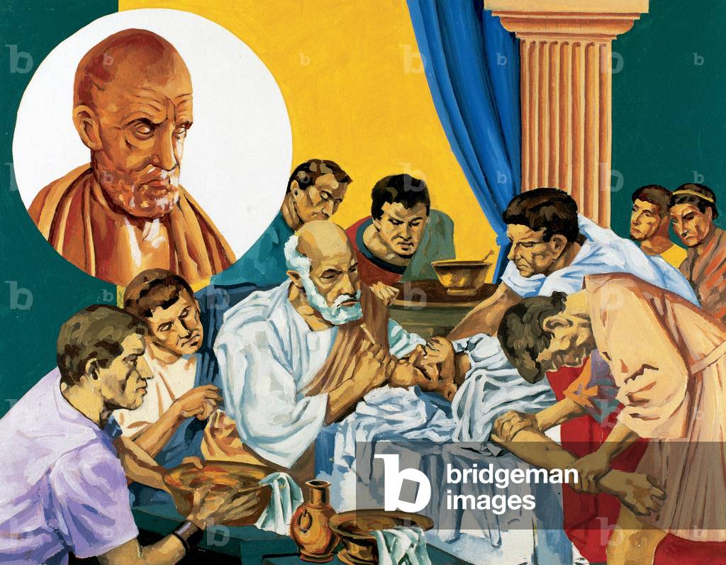 Hippocrates of Cos (ca. 460-370 BC). Ancient Greek physician. Founder of the Hippocratic School of medicine.