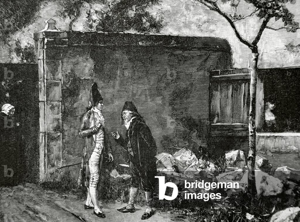 Herrar o quitar el banco (shoeing or remove the bank). Popular saying by Rico (engraving