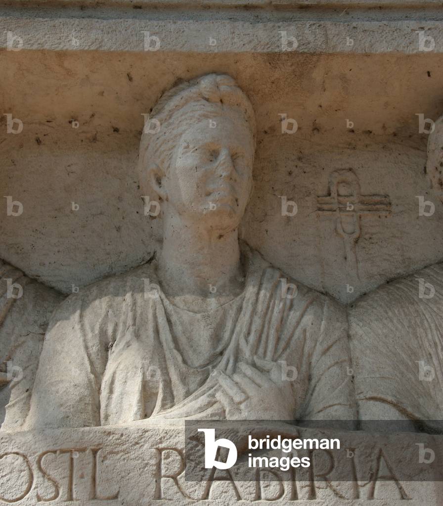 Funerary monument.  Tomb of Rabiri. Relief of priestess of Isis. 1st. century A.D. Rome. Italy.
