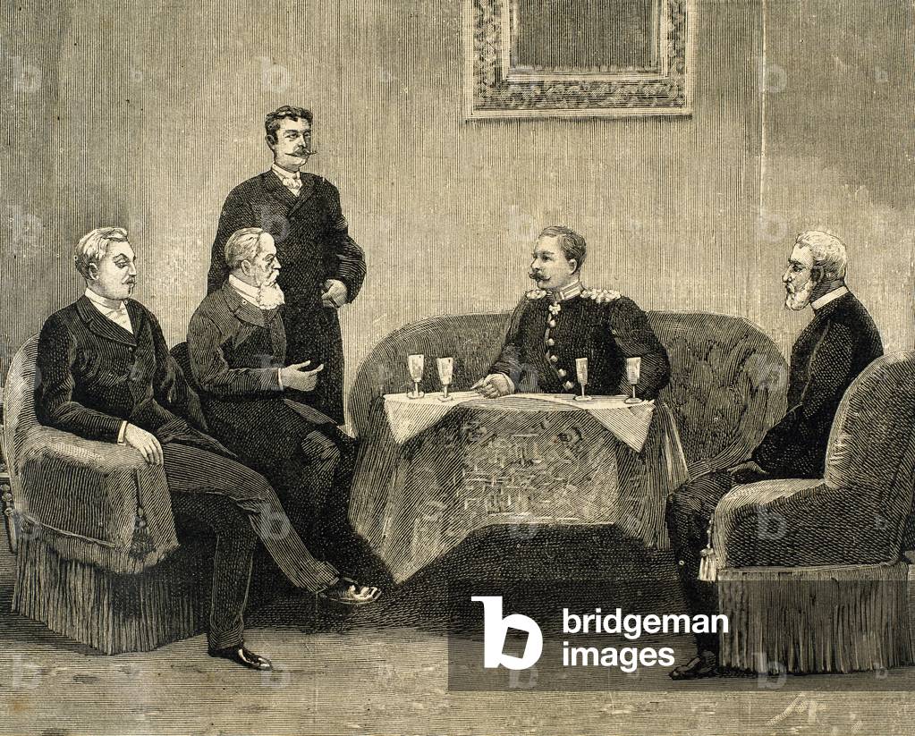 William II (1859-1941). King of Prussia and German Emperor (1888-1918). William II sets out its ideas on the labor question in the Palace of Prince Bismarck. Berlin. 