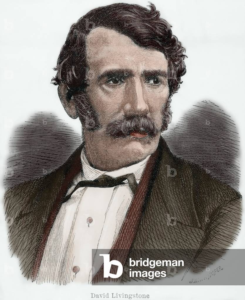 David Livingstone (1813-1873). Engraving. coloured.