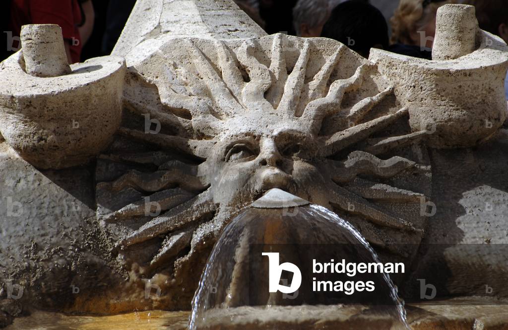 Pietro (1562-1629) and Gian Lorenzo (1598-1680) Bernini. Fountain of the Old Boat. Detail. Rome. Italy.