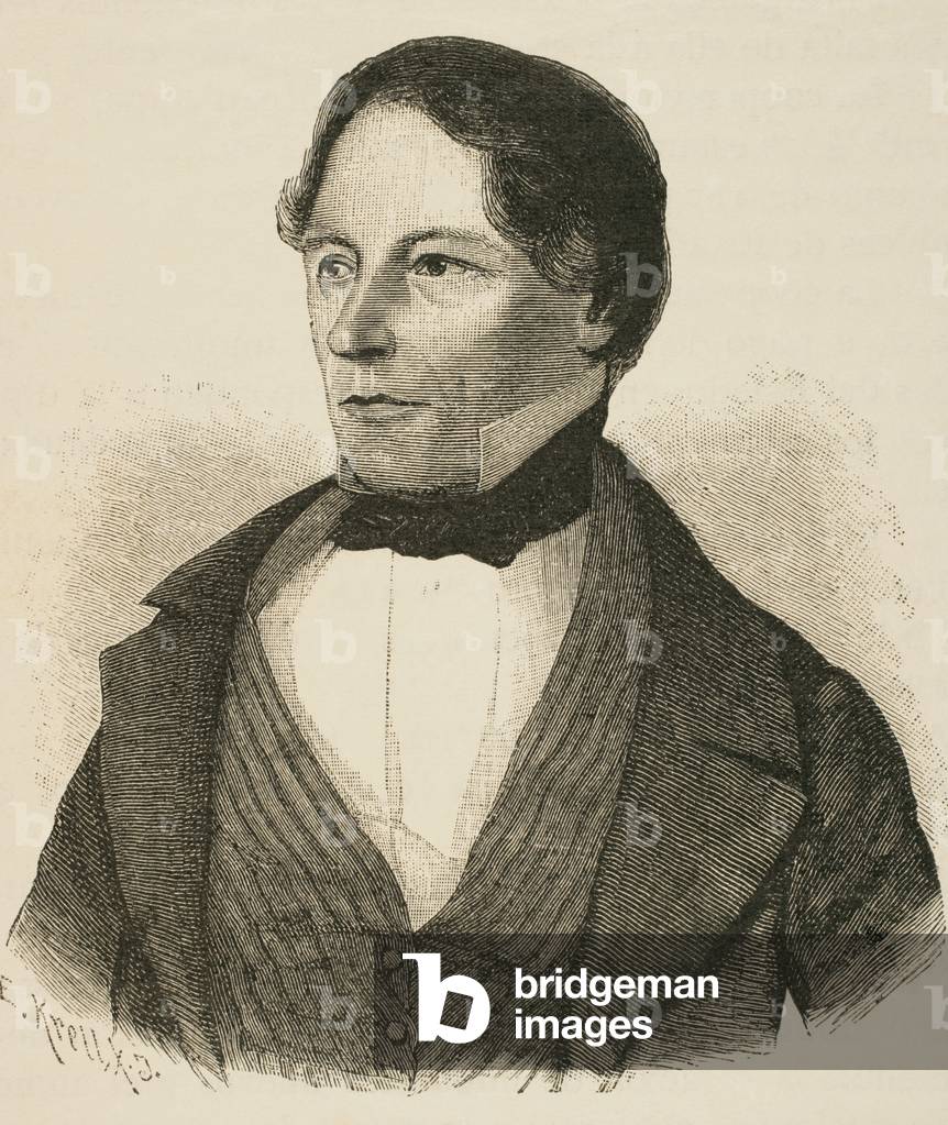 David Hansemann (1790-1864). Engraving.