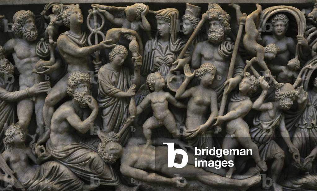 Sarcofagos, Creation of mankid by Prometheus, Marble, from Pozzuoli, Italy, 4th century AD