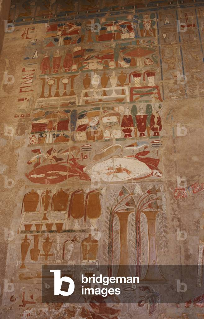 Relief depicting offering table. Temple of Hatshepsut. Deir el-Bahari.  Egypt.
