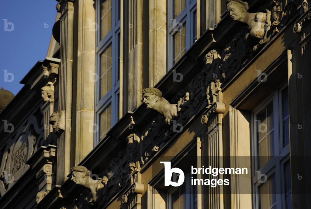 Poland, Gdansk, Architectural details of a building's façade (photo)