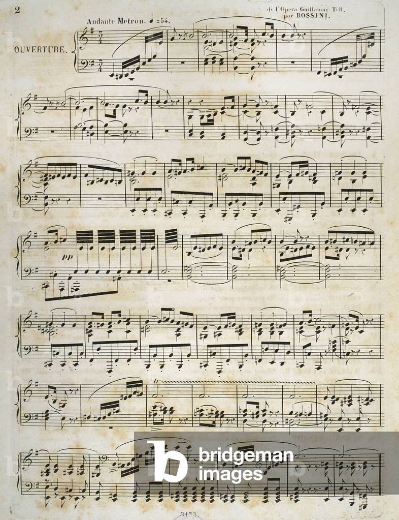 Gioacchino Rossini (1792- 1868). Italian composer. Sheet music of 