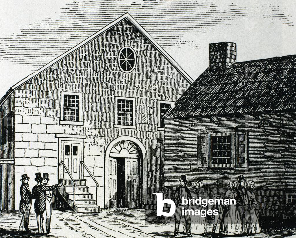 Saint John's methodist Church. New York. United States. Nineteenth-century engraving.
