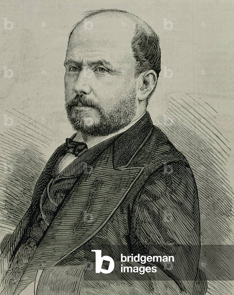 Portrait of Anibal Pinto Garmendia, Chilean politician (engraving)