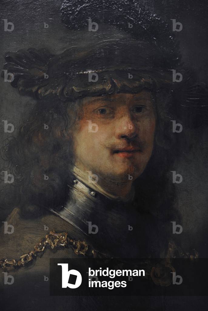 Govert (Govaert) Teuniszoon Flinck (1615-1660). Dutch Baroque painter of the Golden Age. Bust of Rembrandt Bust, c. 1633. Oil on board. Gemaldegalerie. Kulturforum. National Museums of Berlin. Germany.