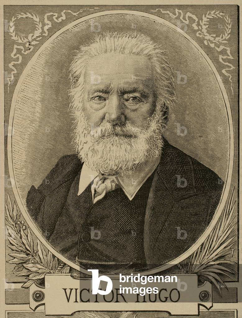 Victor Hugo (1802-1885). French poet, novelist, and dramatist to the Romantic movement. Engraving.