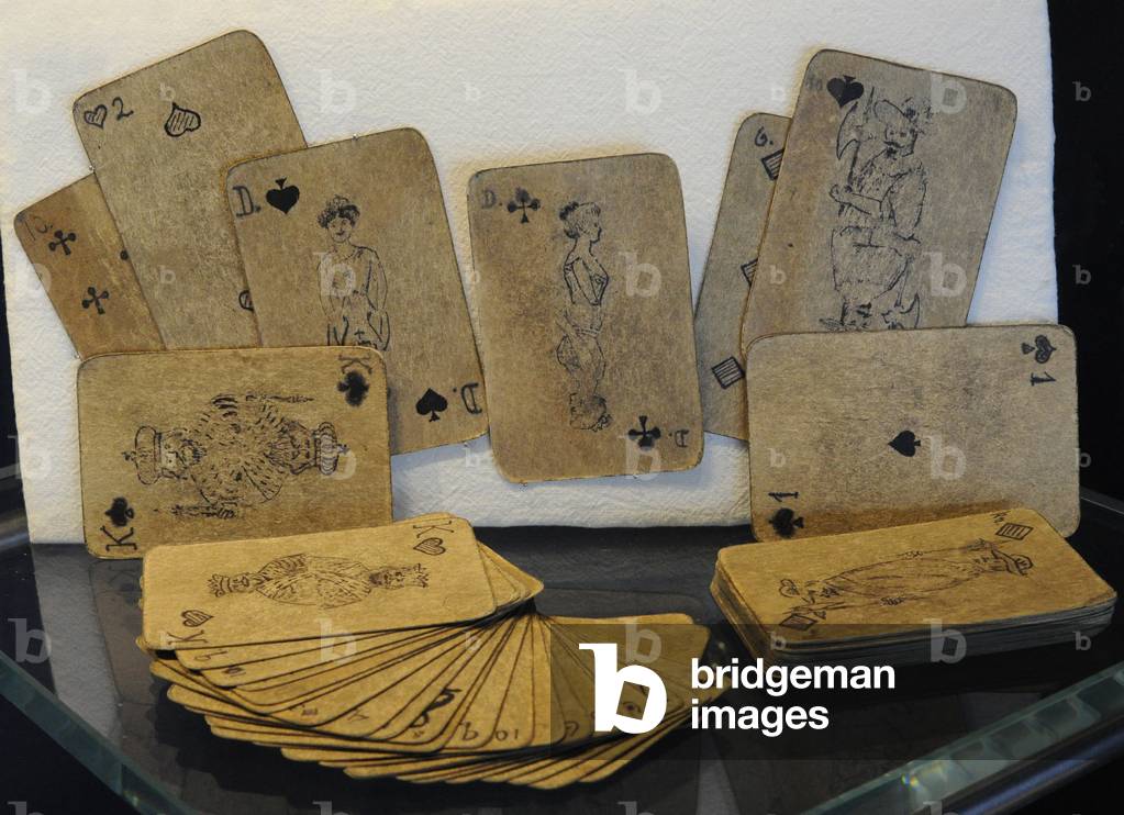Homemade playing cards were used at sea