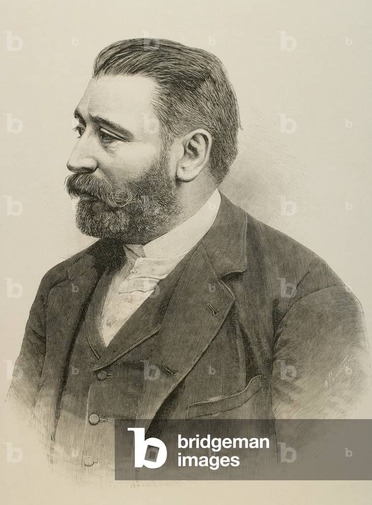 Aureliano Linares Rivas (1841-1903). Engraving.