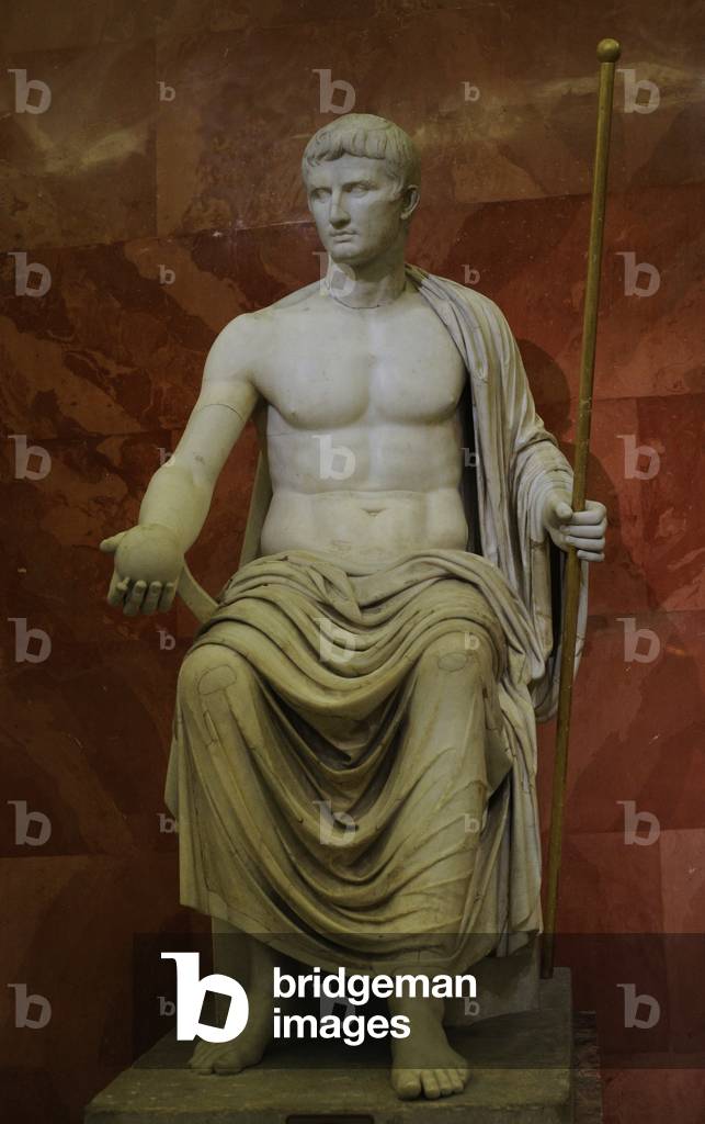 Emperor Augustus (63 BC-14 AD) as Jupiter. First half of the 1st century AD. Statue. Marble.