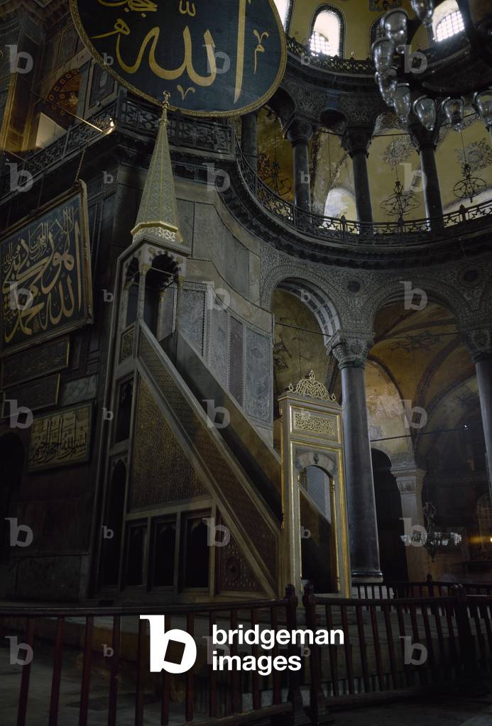 Turkey. Istanbul. Hagia Sophia. Minbar, pulpit.