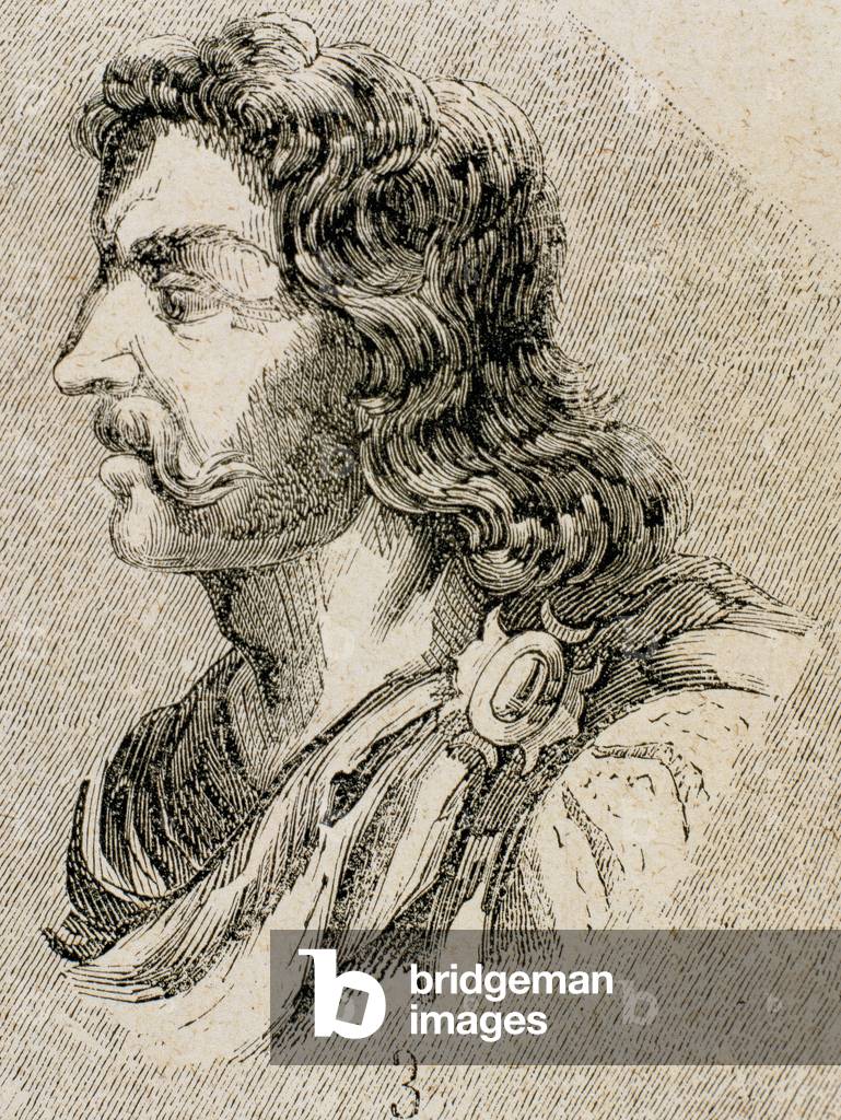 Liuva I (died 571 or 572). Visigothic King of Hispania and Septimania. Engraving.