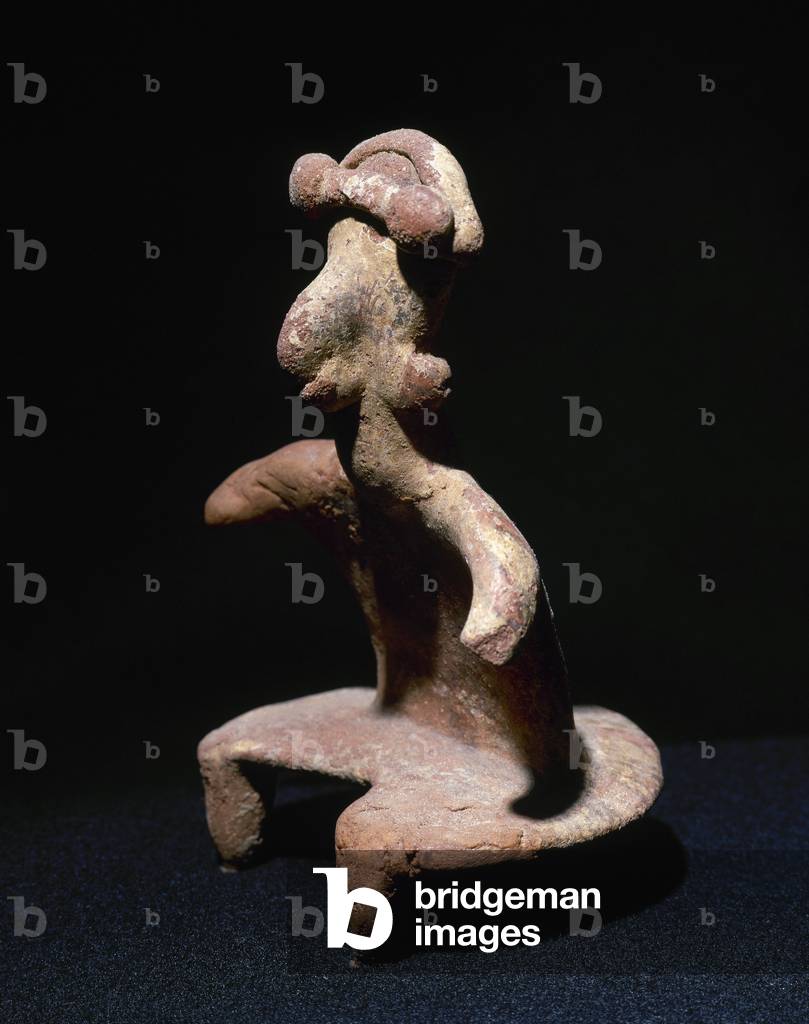 Pre-Columbian art. Mesoamerica. Western Mexico coast. Nayarit culture. 200 BC-500 AD. Figurine. Terracota.