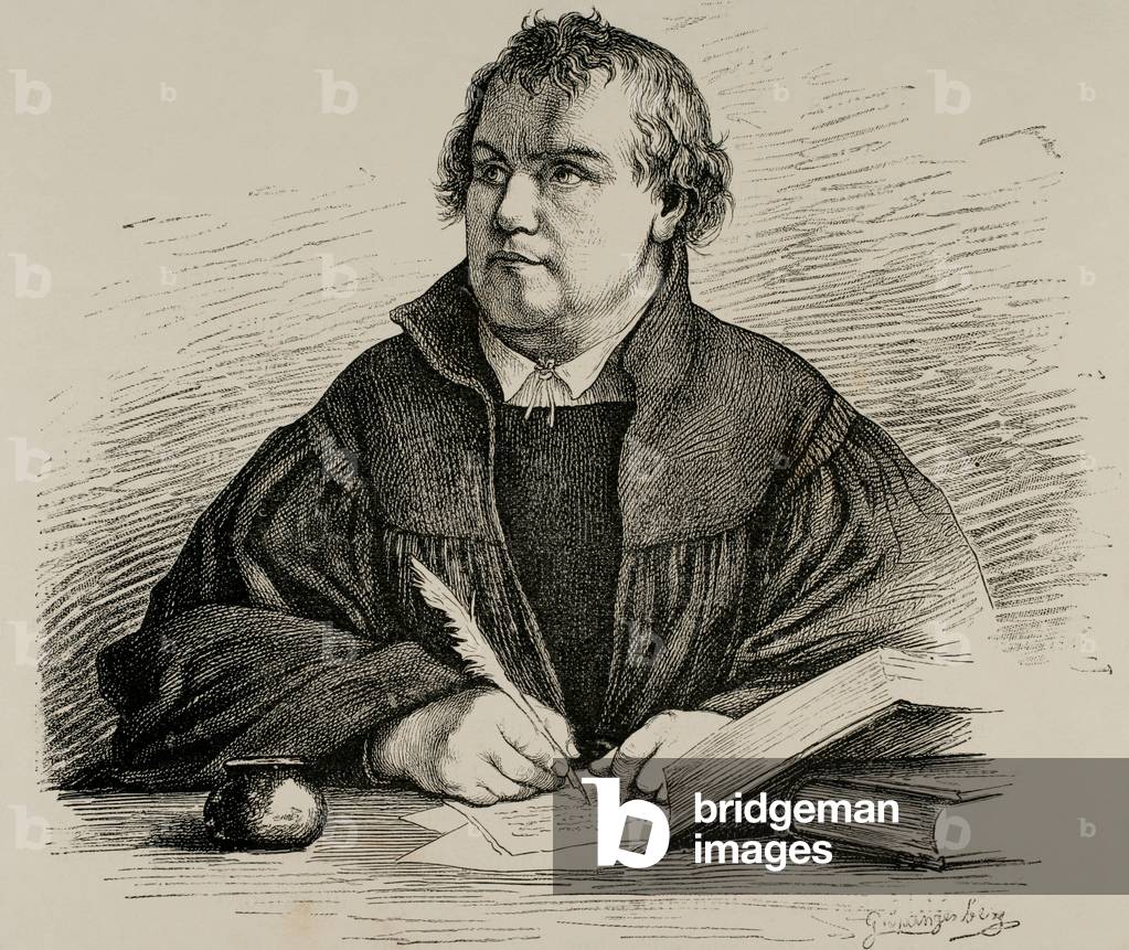 Martin Luther (1483-1546). Engraving. 
Germany