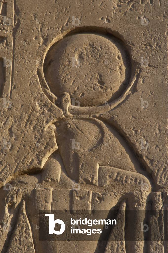 Relief depicting the god Ra. Ramesseum. Egypt.