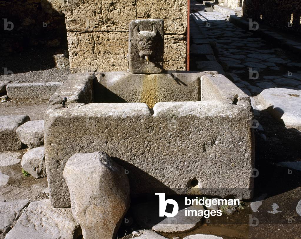 Pompeii, Fountain in Abundance Street, Italy