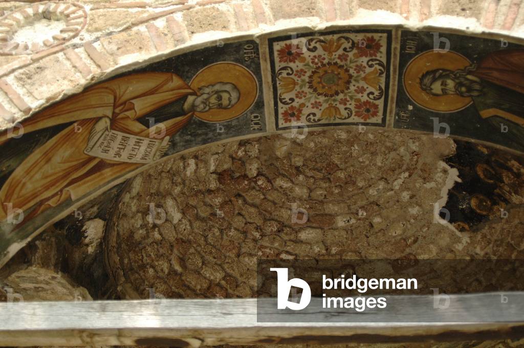 Frescoes. Exonarthex of Saint Nicholas Church. By Kostandin and Athanas Zografi. 18th century. Moscopole. Albania.