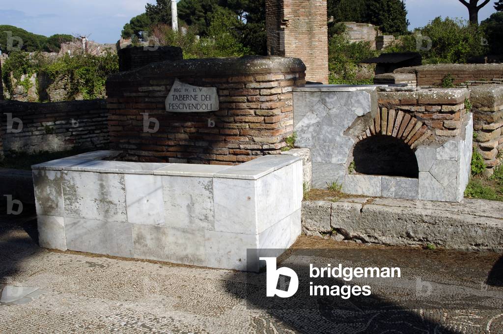 Ostia Antica. The Shops of Fishmongers. 3rd century AD. Italy.