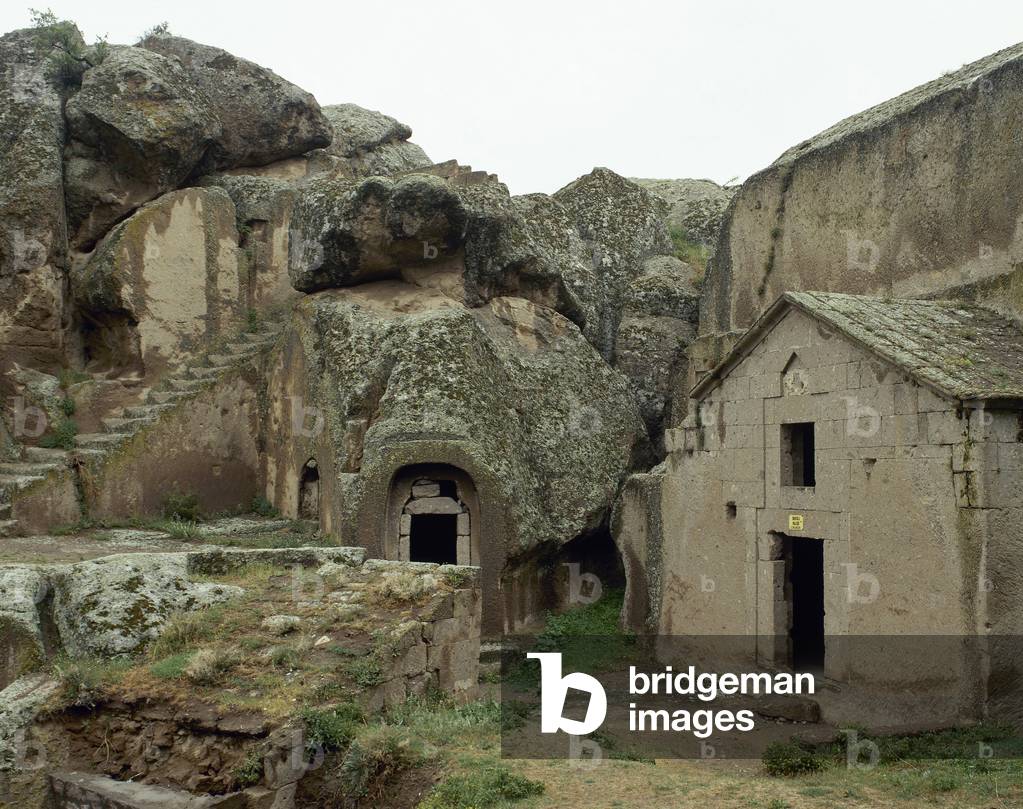 Turkey. Guzelyurt. Cappadocia. Exterior view of Troglodyte church of Sivisli.