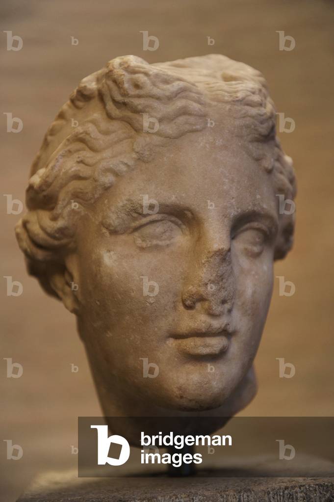 Head of an statue of Aphrodite. Ca. 300-290 BC.