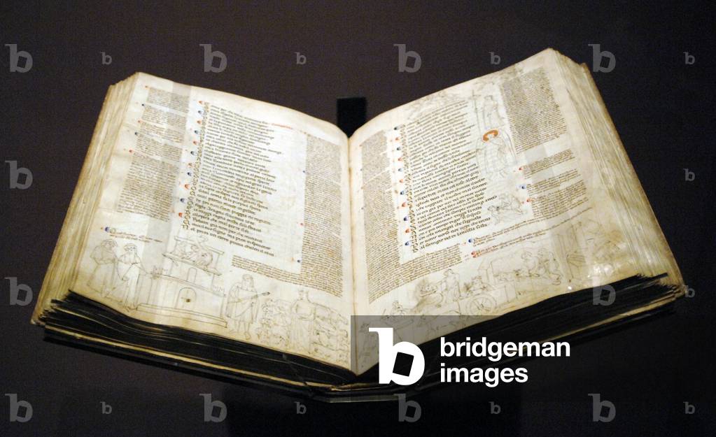 Dante Alighieri (1265-1321). Divine Comedy with commentary by Jacopo Della Lana and marginal notes. 15th c. Italy. Exposition. Louve. Paris.
